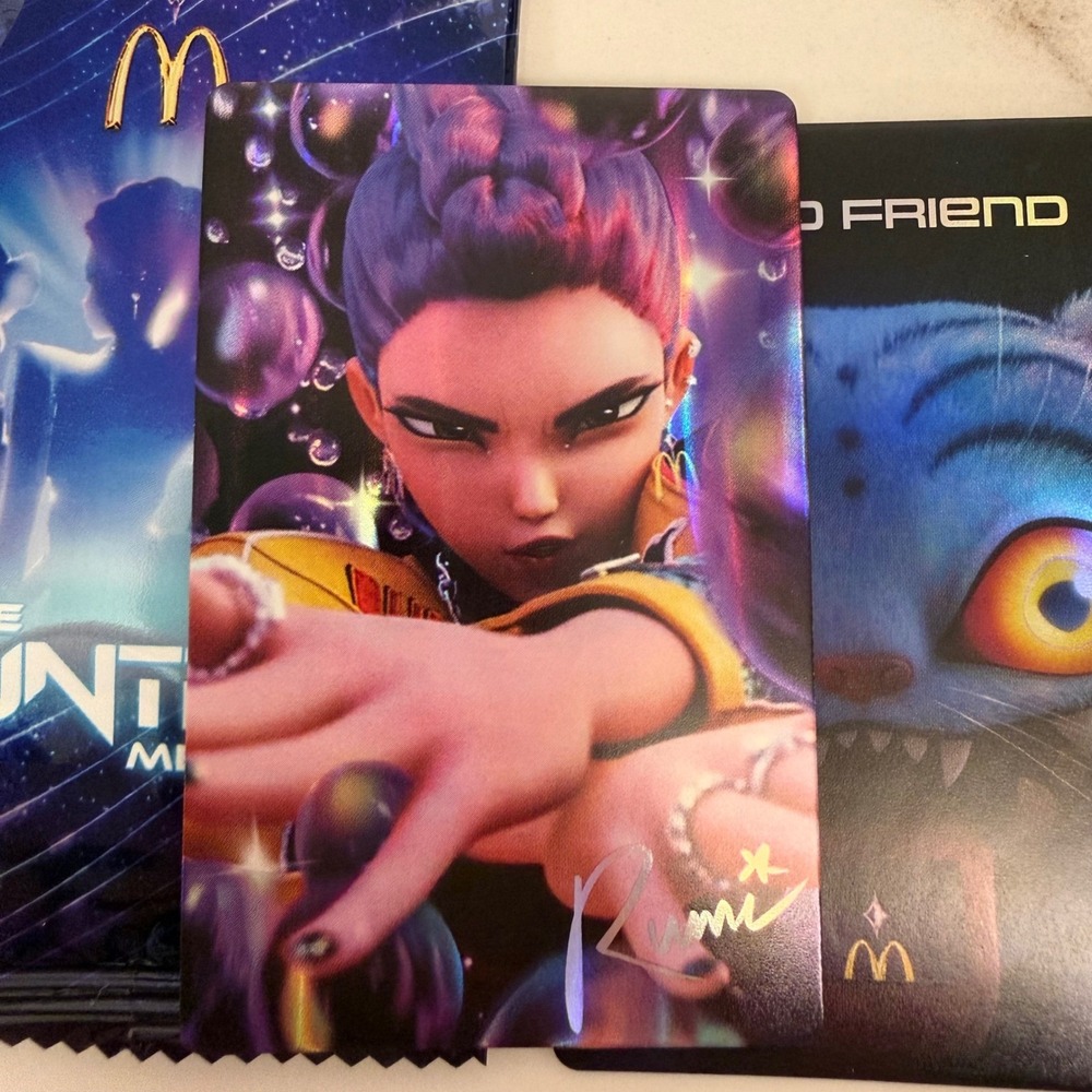 RUMI HUNTRIX McDonalds Card Kpop Demon Hunters SAJA Boys Breakfast Trading Card